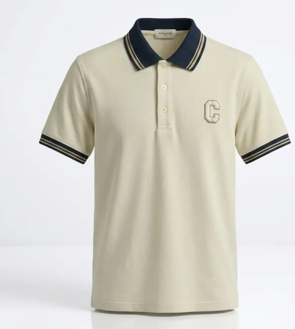 Camiseta polo para hombre beige